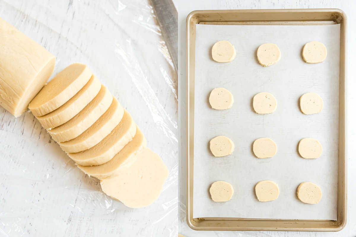 Step by step photos showing how to bake shortbread.