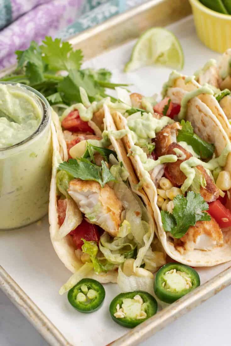 Fish Tacos With Avocado Sauce Shugary Sweets