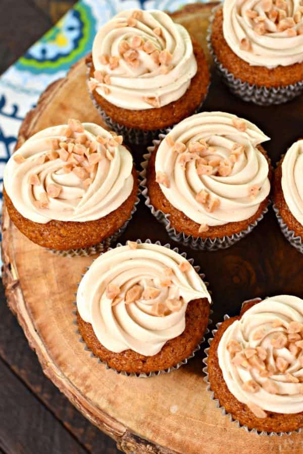 Pumpkin Cupcakes with Maple and Toffee Frosting Shugary Sweets