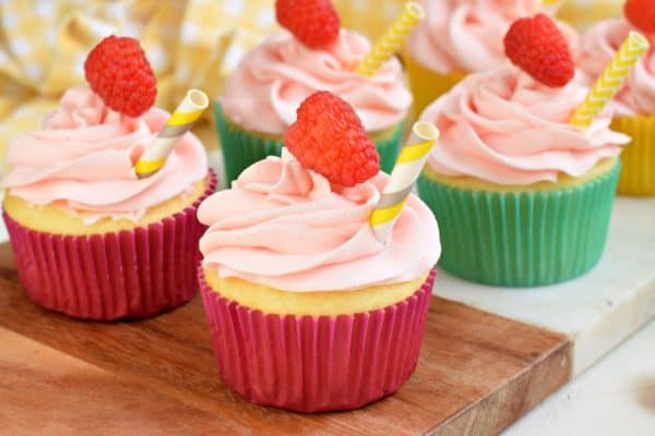 Raspberry Lemonade Cupcakes - Shugary Sweets