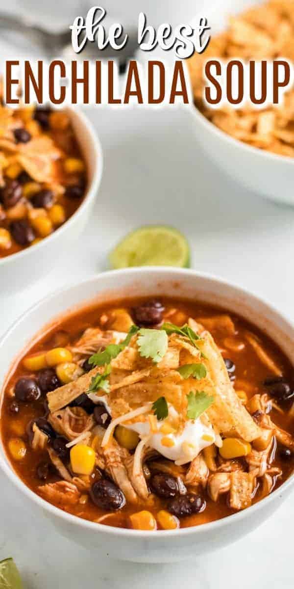 Slow Cooker Chicken Enchilada Soup Recipe - {Instant Pot & Stove Top}