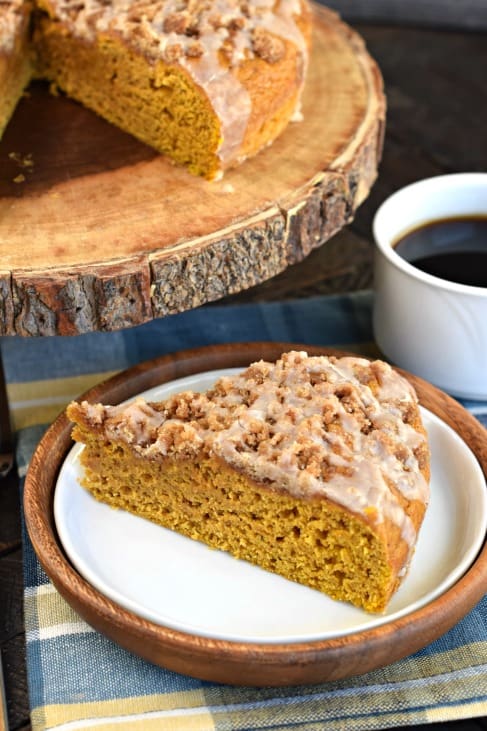 Pumpkin Coffee Cake Recipe with Cinnamon Streusel - Shugary Sweets