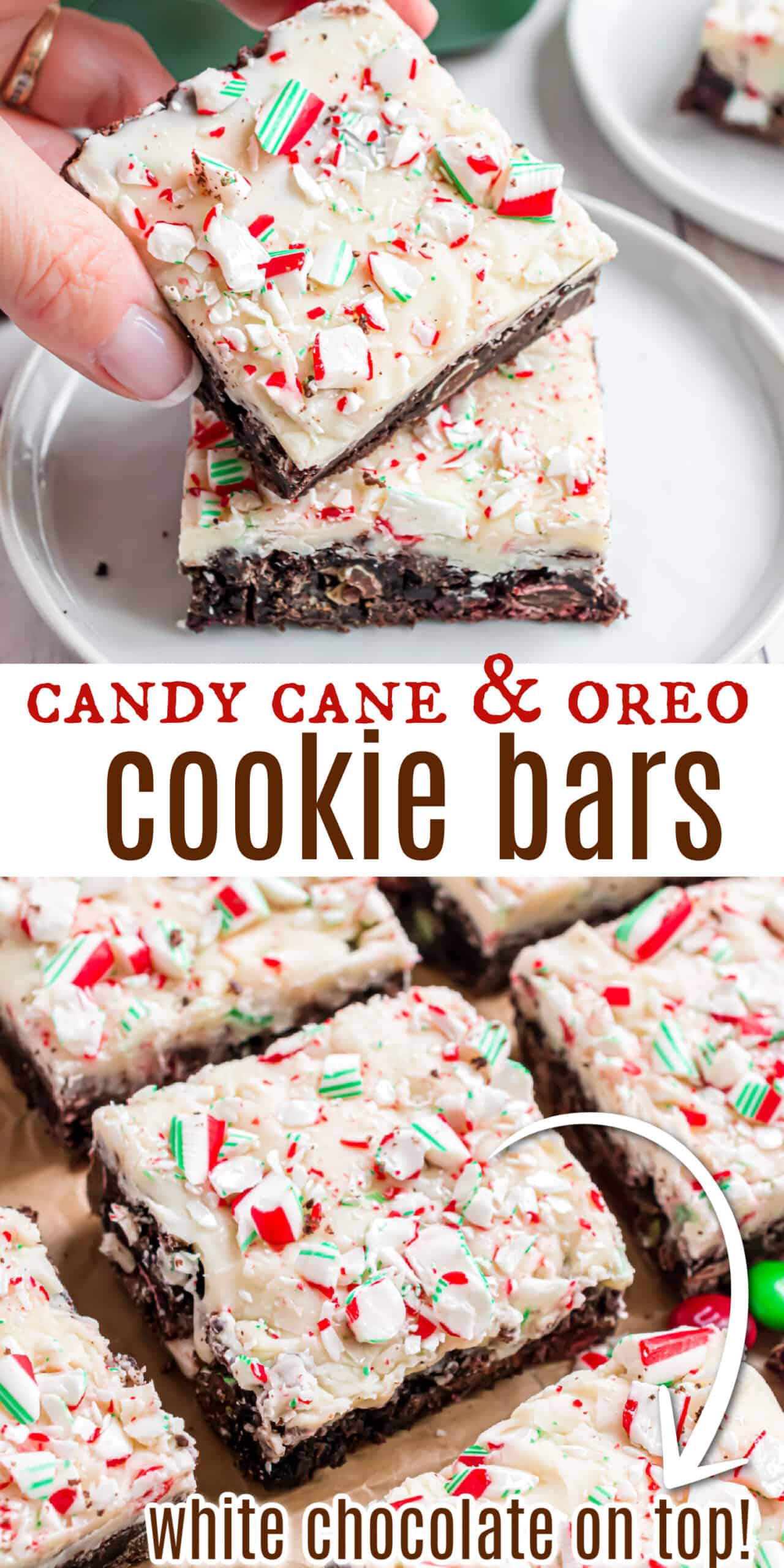 Candy Cane Oreo Cookies Bars - Shugary Sweets