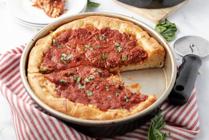 Deep Dish Chicago Style Pizza - Damn Delicious