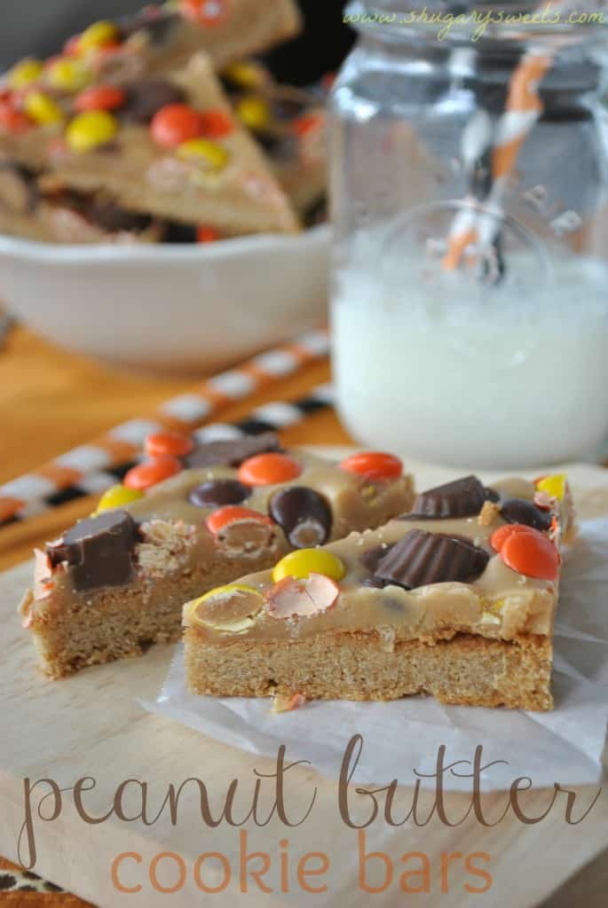 peanut butter bars from shugarysweets.com