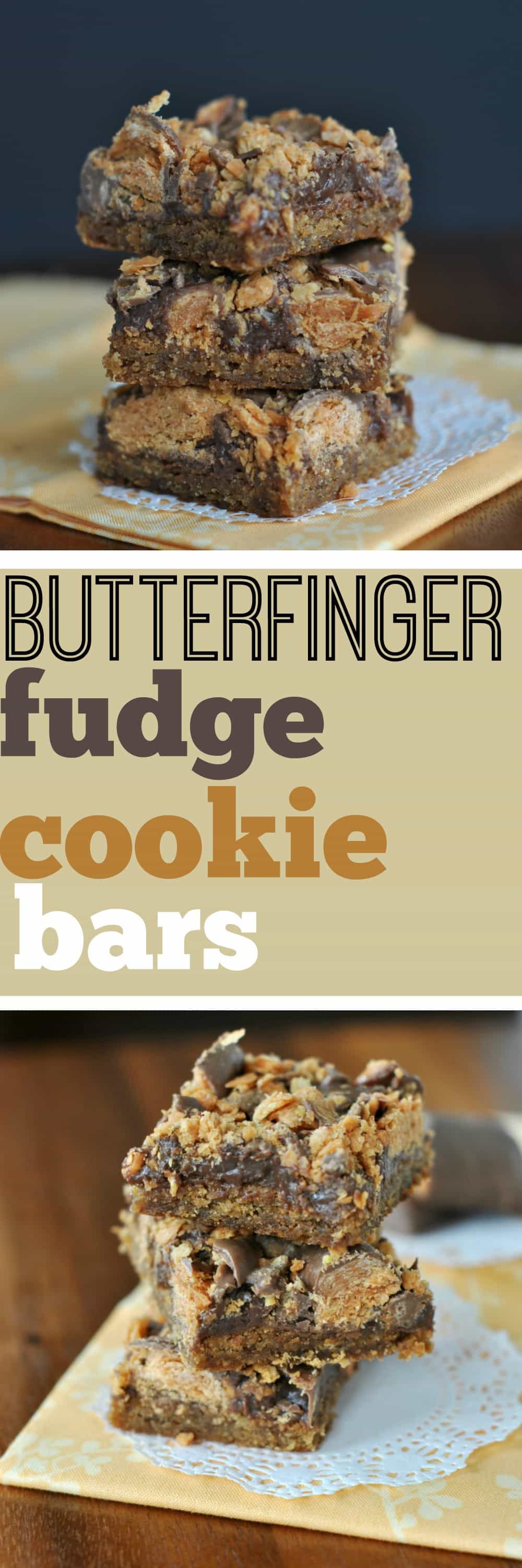 Butterfinger Fudge Cookie Bars