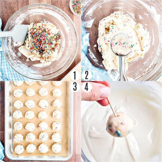 Funfetti Cookie Dough Truffles - Shugary Sweets