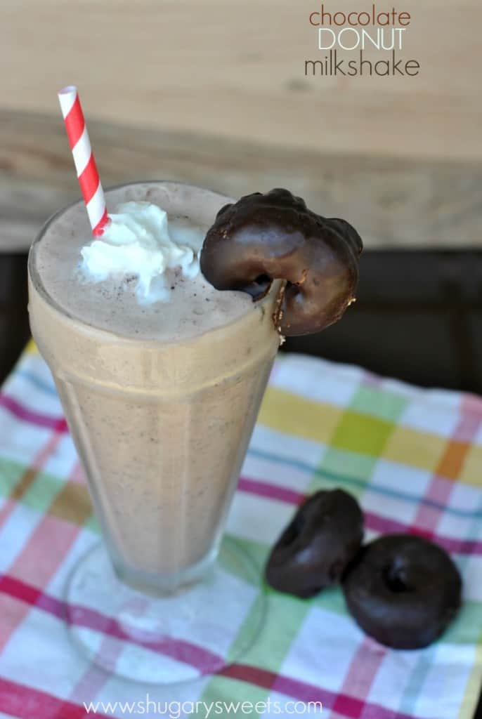 Chocolate Donut Milkshakes - Shugary Sweets