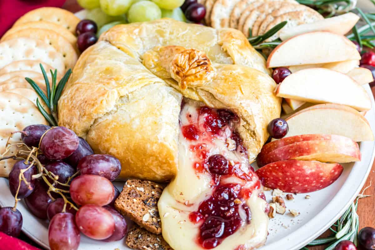 Puff Pastry Wrapped Cranberry Brie - Shugary Sweets