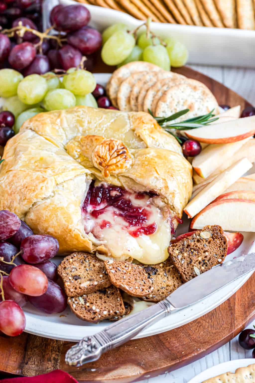 Puff Pastry Wrapped Cranberry Brie - Shugary Sweets