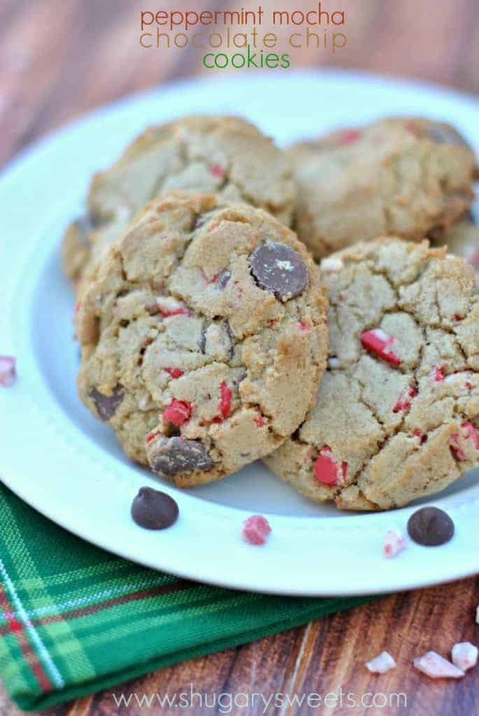 Peppermint Mocha Chocolate Chip Cookies - Shugary Sweets