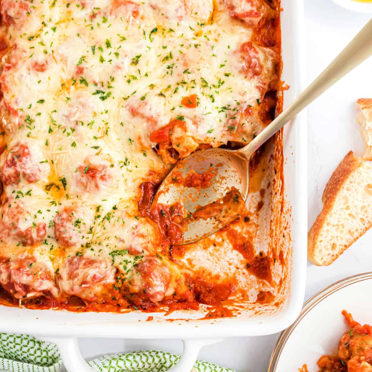 Meatball Parmesan Casserole Recipe - Shugary Sweets