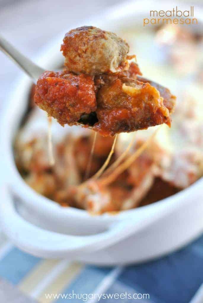 Meatball Parmesan Casserole - Shugary Sweets