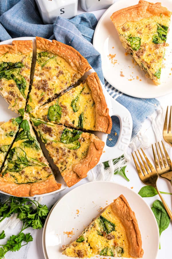 Spinach and Sausage Quiche - Shugary Sweets