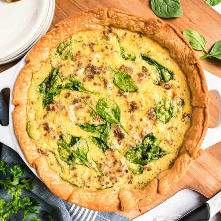 Spinach and Sausage Quiche - Shugary Sweets