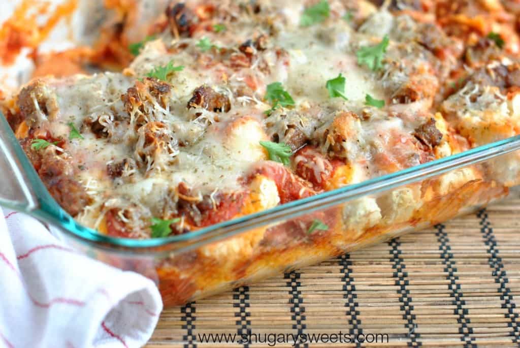 Sausage Pizza Bake - Shugary Sweets