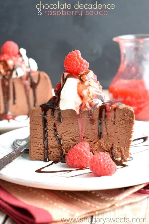 Chocolate Decadence with Raspberry Sauce Shugary Sweets