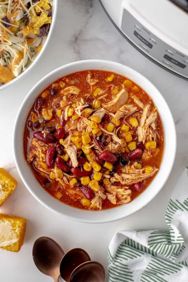 Slow Cooker Chicken Taco Chili - Shugary Sweets