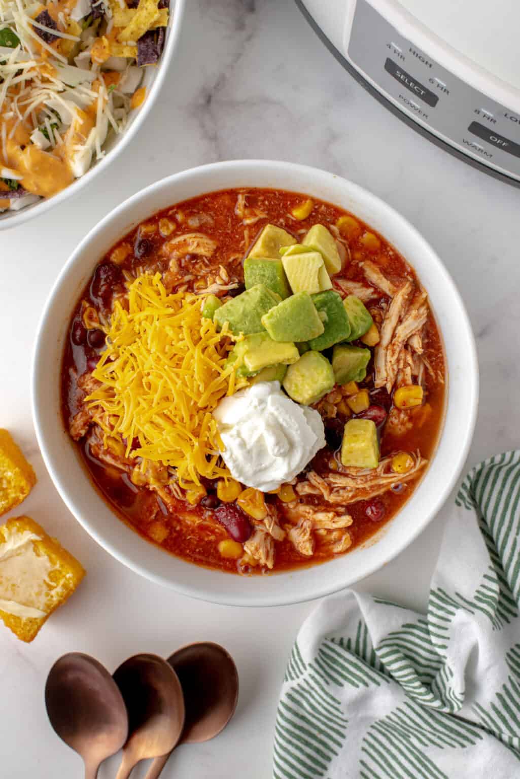 Slow Cooker Chicken Taco Chili - Shugary Sweets