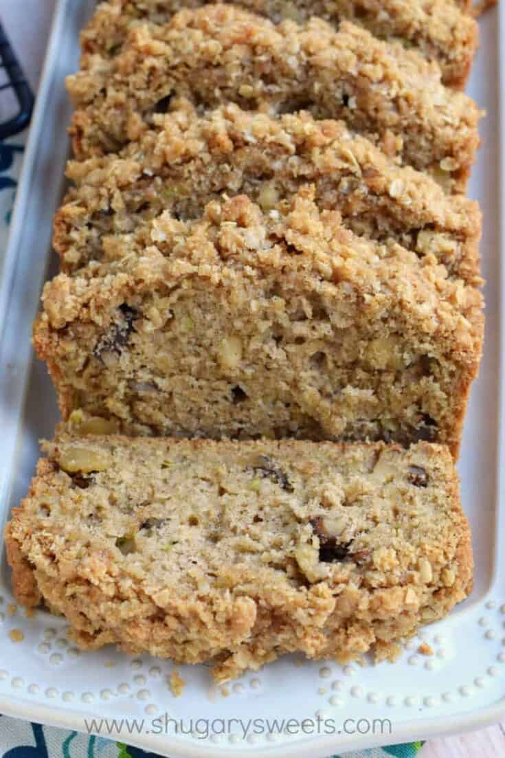 Crunchy Streusel Zucchini Bread - Shugary Sweets