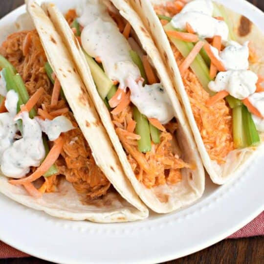 Buffalo Chicken Tacos Recipe - Shugary Sweets