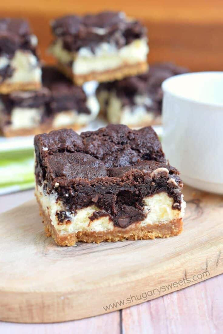 Chocolate Cheesecake Bars  Shugary Sweets