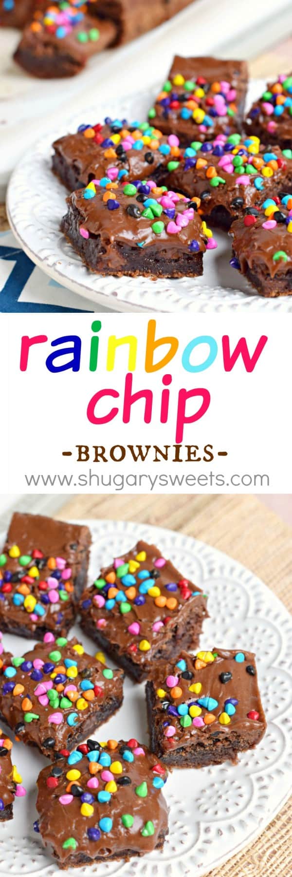 Rainbow Chip Brownies Shugary Sweets