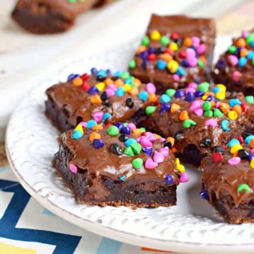 Rainbow Chip Brownies Recipe - Shugary Sweets