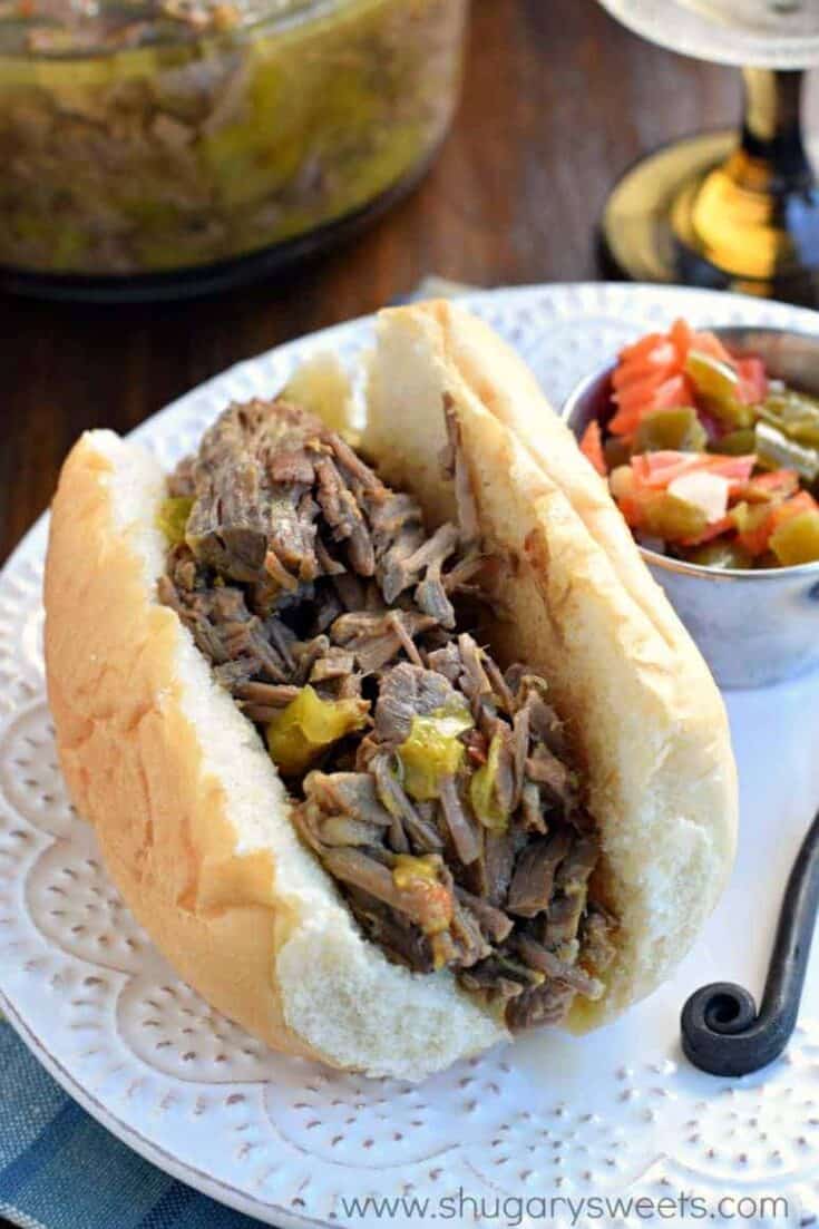 Easy Slow Cooker Chicago Style Italian Beef Recipe