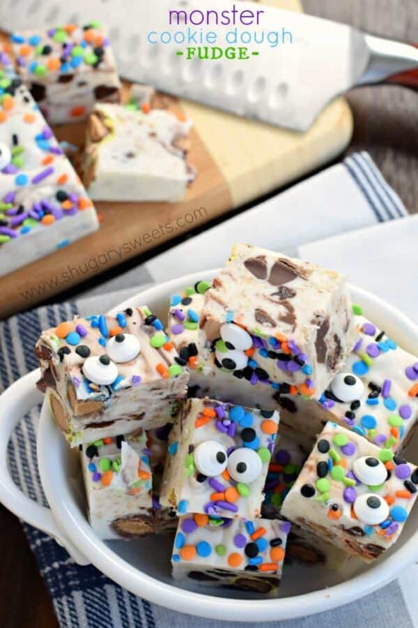 Monster Cookie Dough Fudge - Shugary Sweets