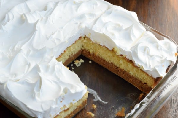 Look at the beautiful layers in this Pumpkin Magic Cake. It all starts with a box mix and the cake "magically" separates! Perfect for Thanksgiving!