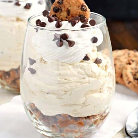 Chocolate Chip Cookie Cheesecake Parfait - Shugary Sweets