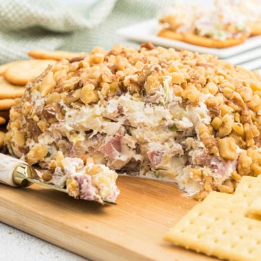 If you're looking for the most delicious game day snack, this Pineapple Ham Cheese Ball recipe is your answer. The sweet, salty, savory snack that keeps you coming back for more!