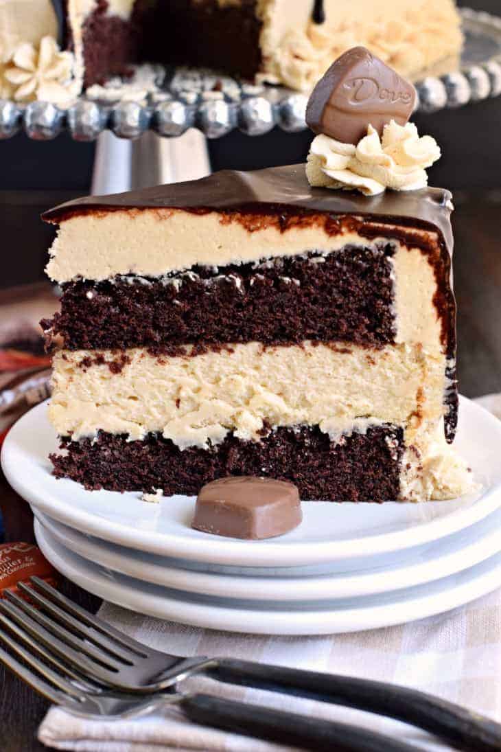 Chocolate Peanut Butter Cheesecake Cake with DOVE