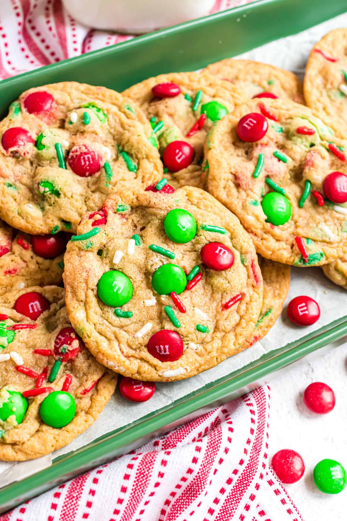 M&M Christmas Cookies, Chewy Christmas M&M Cookies