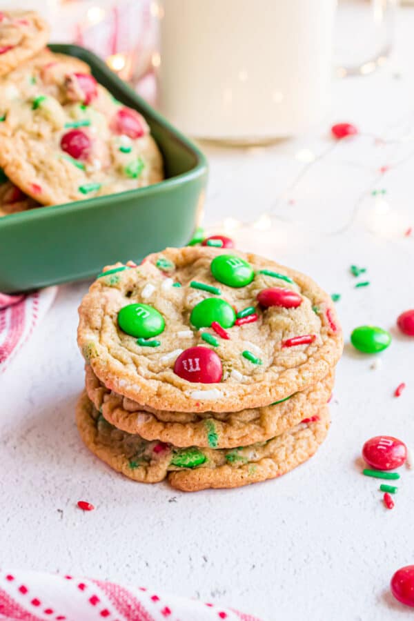 Christmas M&M'S Cookies - Shugary Sweets