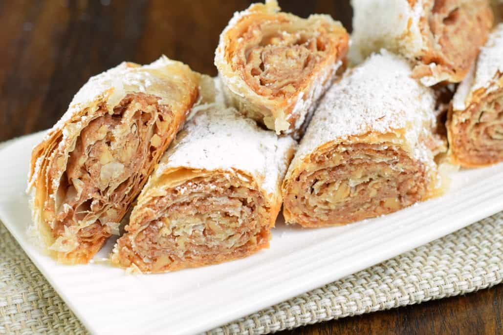 Rolled Russian Baklava - Shugary Sweets