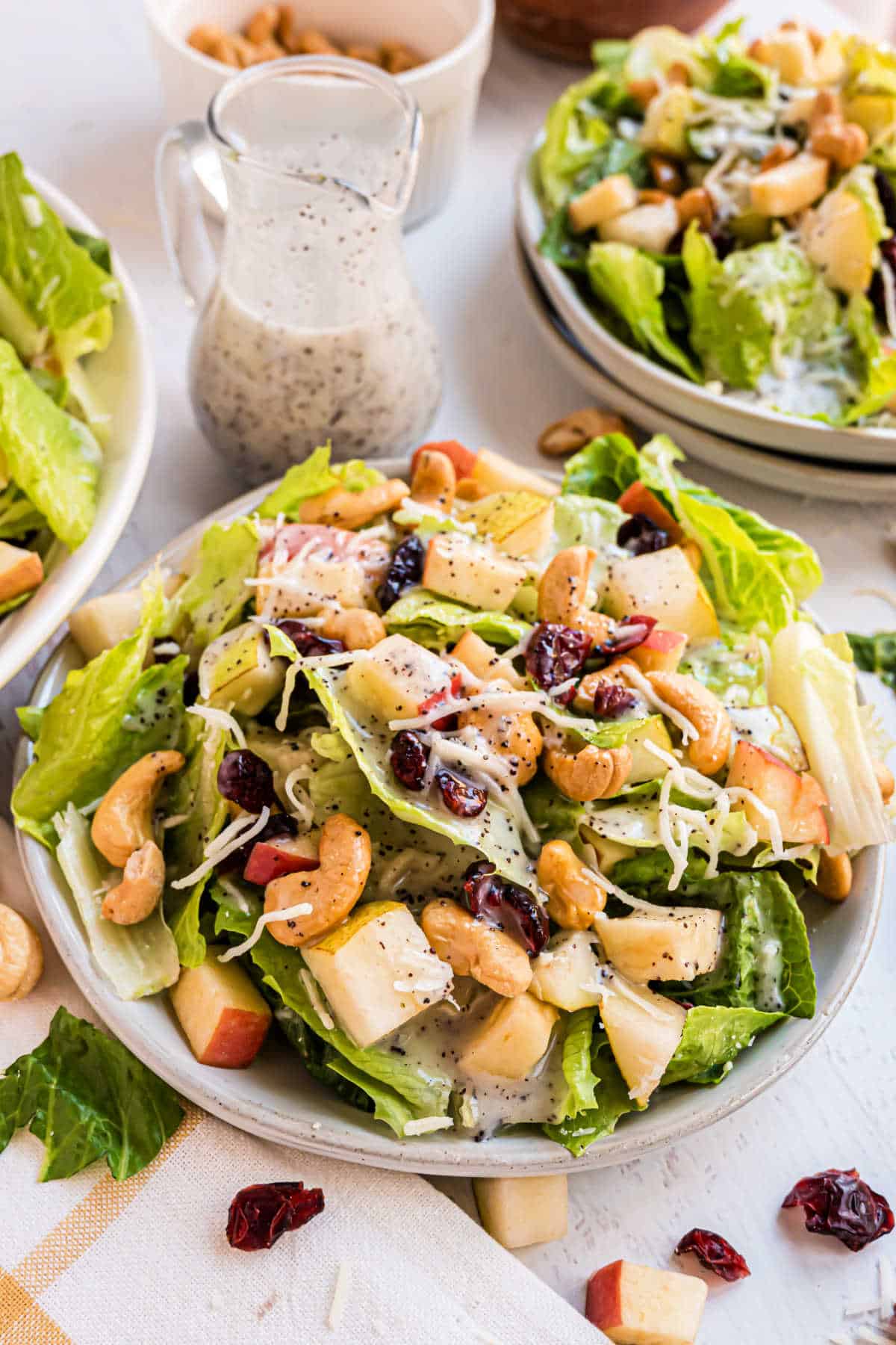 Fall salad in a serving bowl.