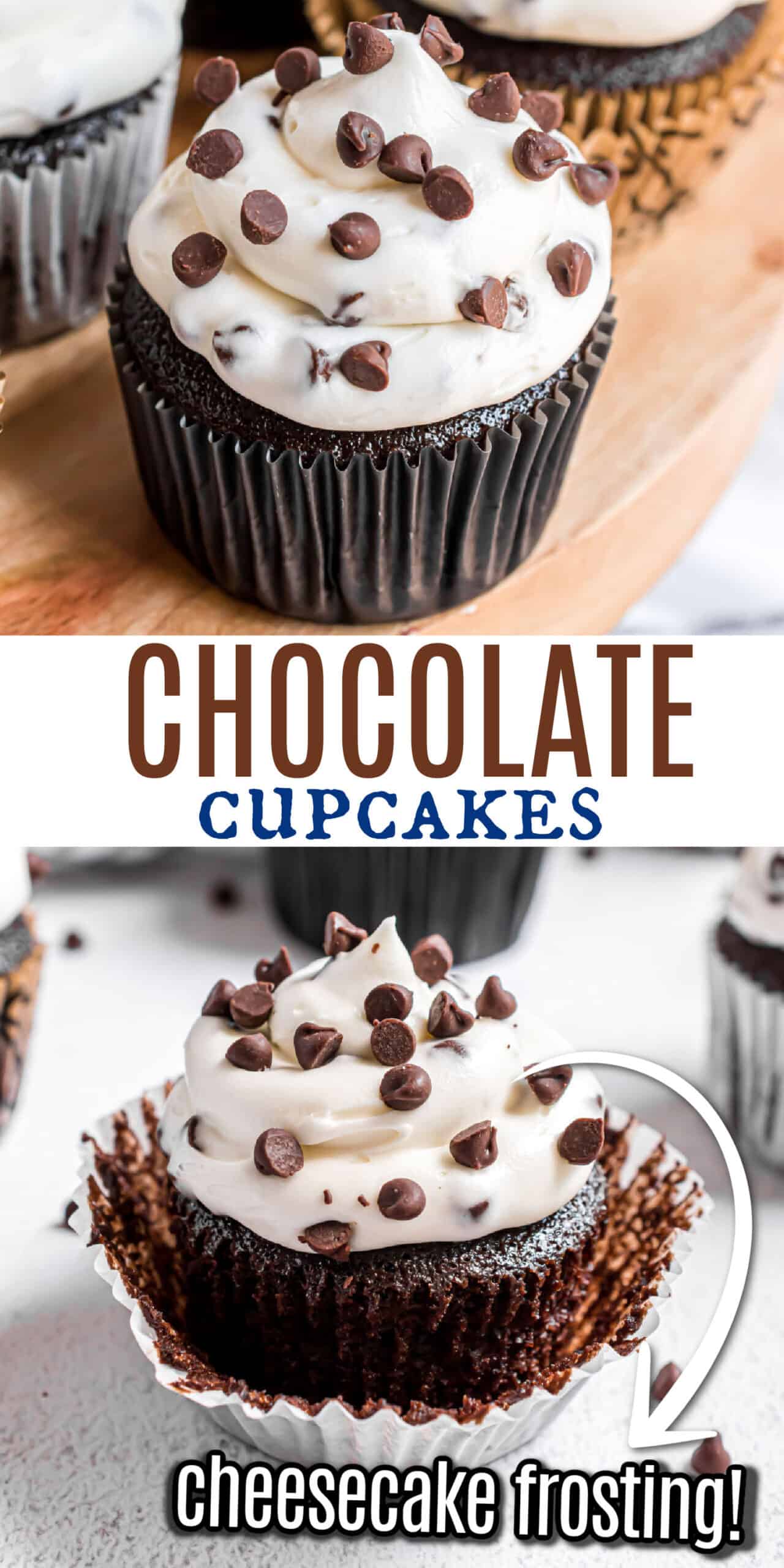 Chocolate Chip Cheesecake Cupcakes - Shugary Sweets