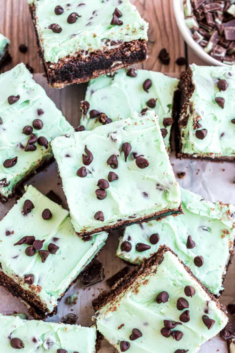 Mint Chocolate Chip Brownies Recipe - Shugary Sweets