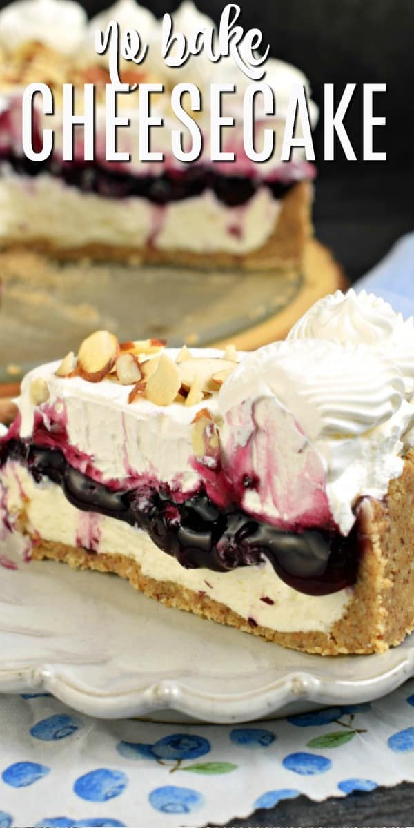 Easy No Bake Blueberry Cheesecake Recipe - Shugary Sweets