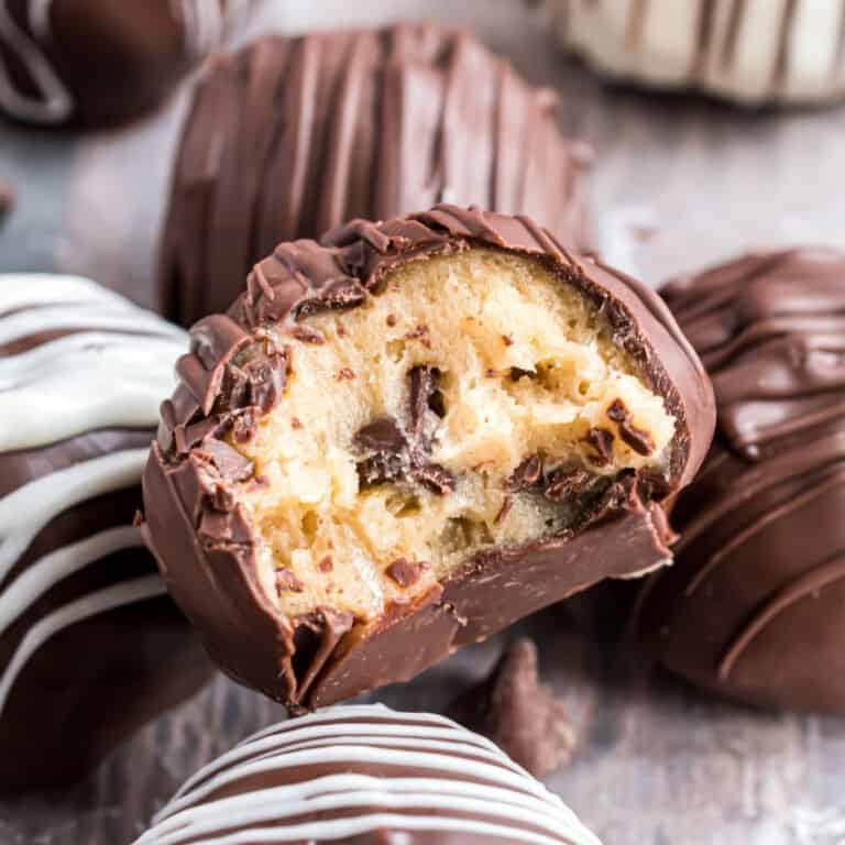 Chocolate Chip Cookie Dough Truffles Recipe - Shugary Sweets