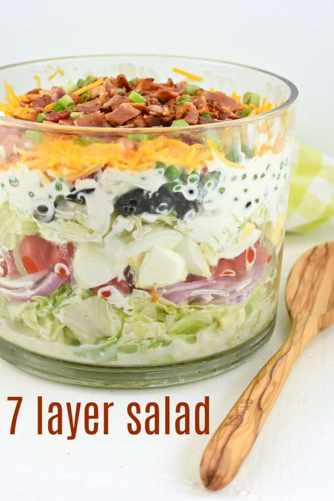 Easy Seven Layer Salad Recipe - Shugary Sweets