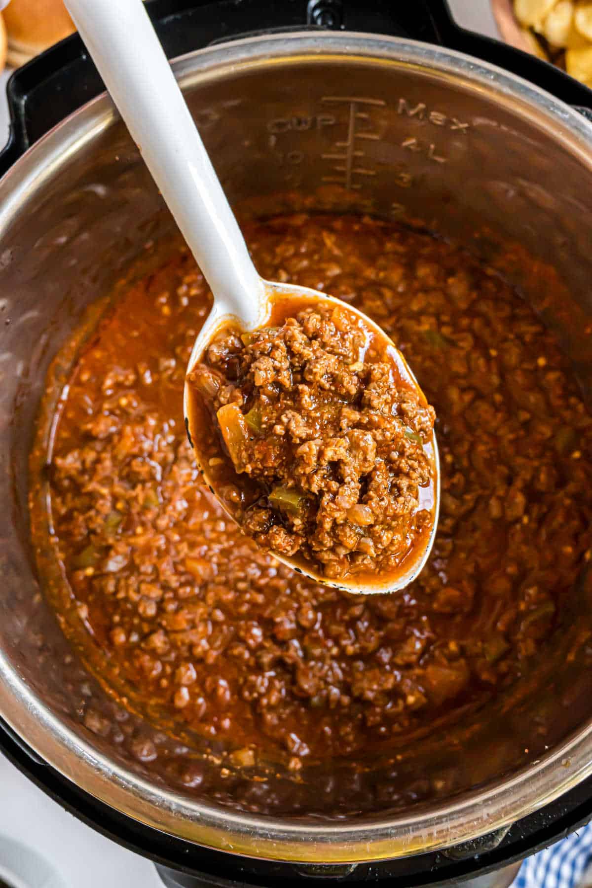 Sloppy joes cooked in the Instant Pot.