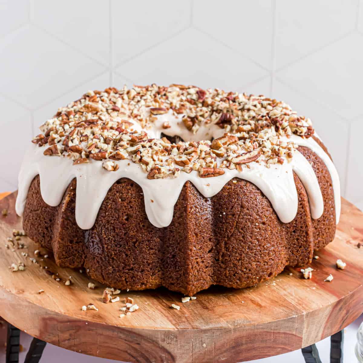 Pumpkin Cheesecake Swirl Bundt Cake - The Kelly Kitchen