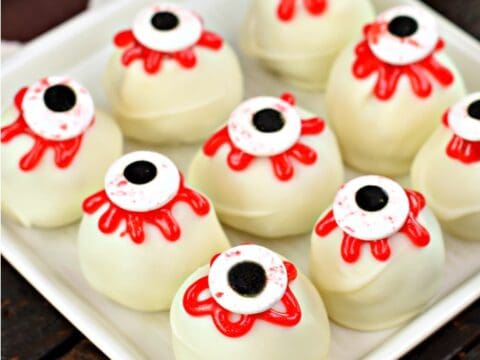 Spooky Eyeball Red Velvet Cake Balls Shugary Sweets