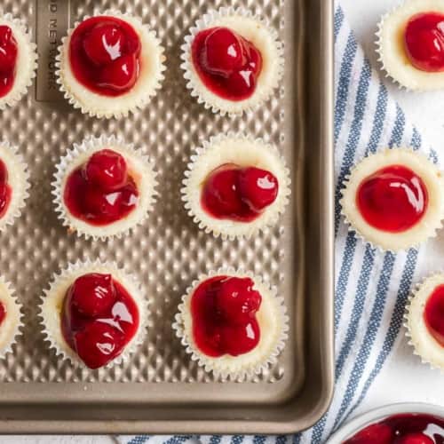 Super Easy Mini Cherry Cheesecakes - Bakerella