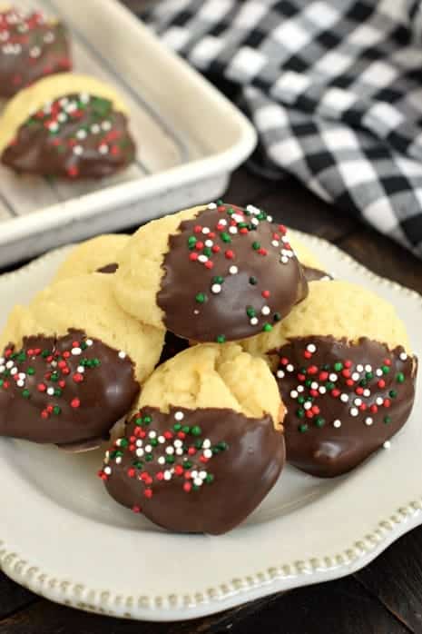 White Chocolate Dipped Butter Cookies