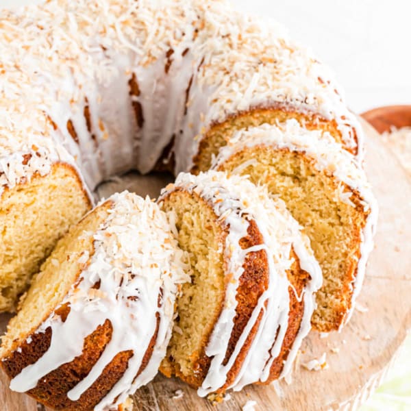 Pina Colada Pound Cake is full of pineapple flavor and topped with an irresistible coconut glaze. It's everyone's favorite tropical beverage turned into a scrumptious and easy pound cake! 