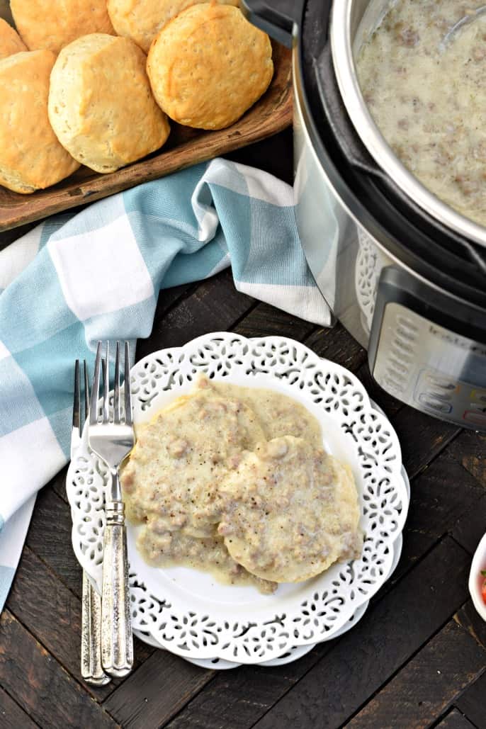 Instant Pot Sausage Gravy (Biscuits and Gravy) + Video - My Forking Life